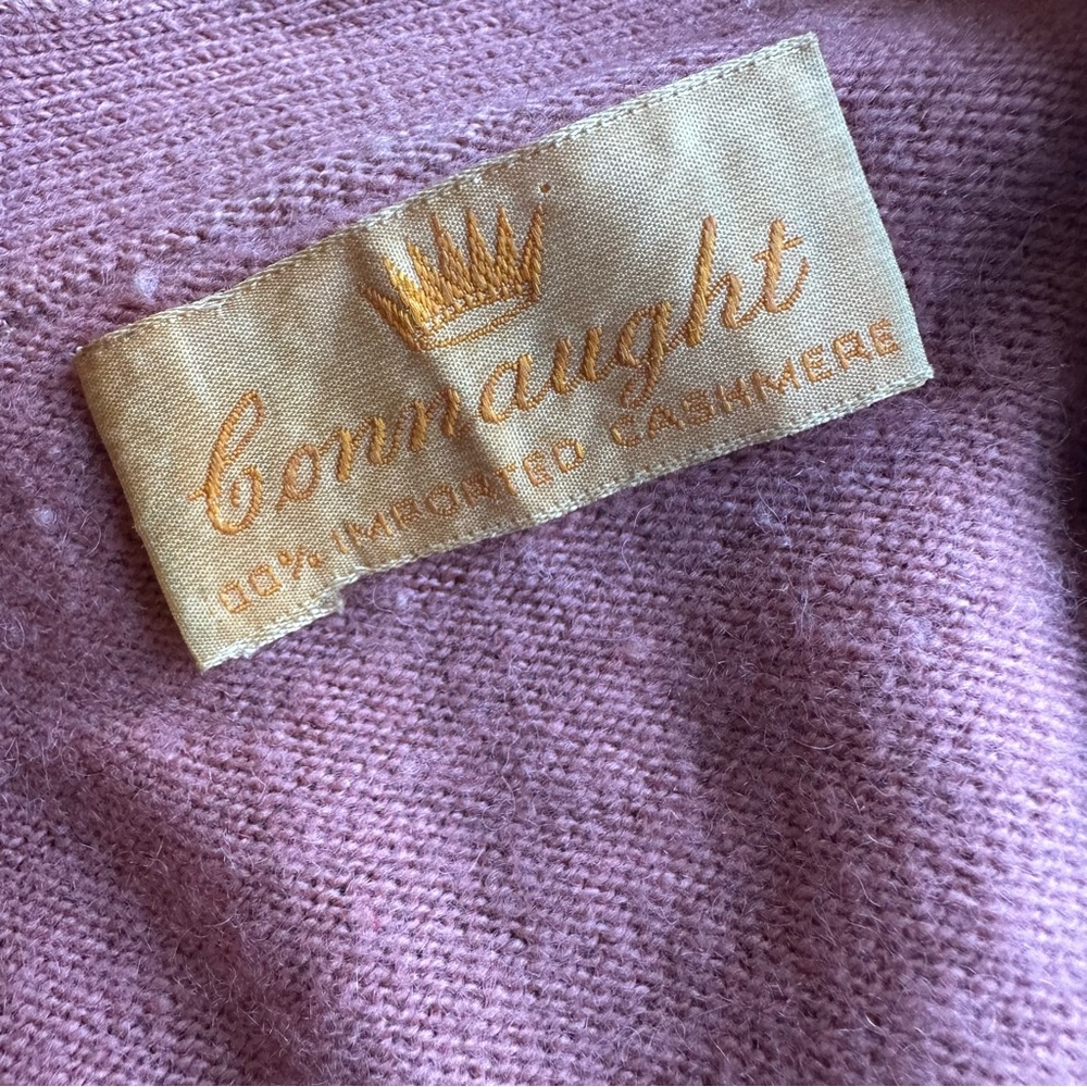 Cropped Pink Cashmere Sweater Vintage 1950’s M/L - Picture 3 of 6